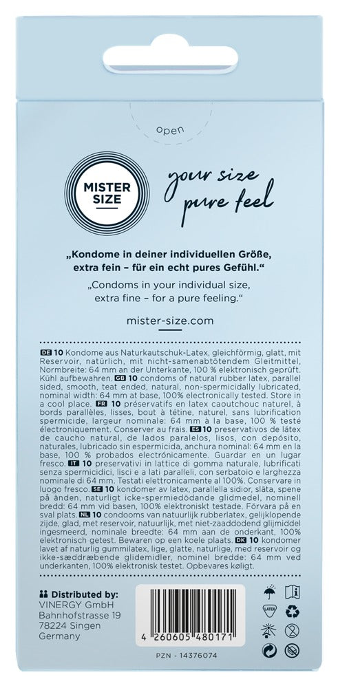 Preservativi Mister Size 64mm - 10 PZ