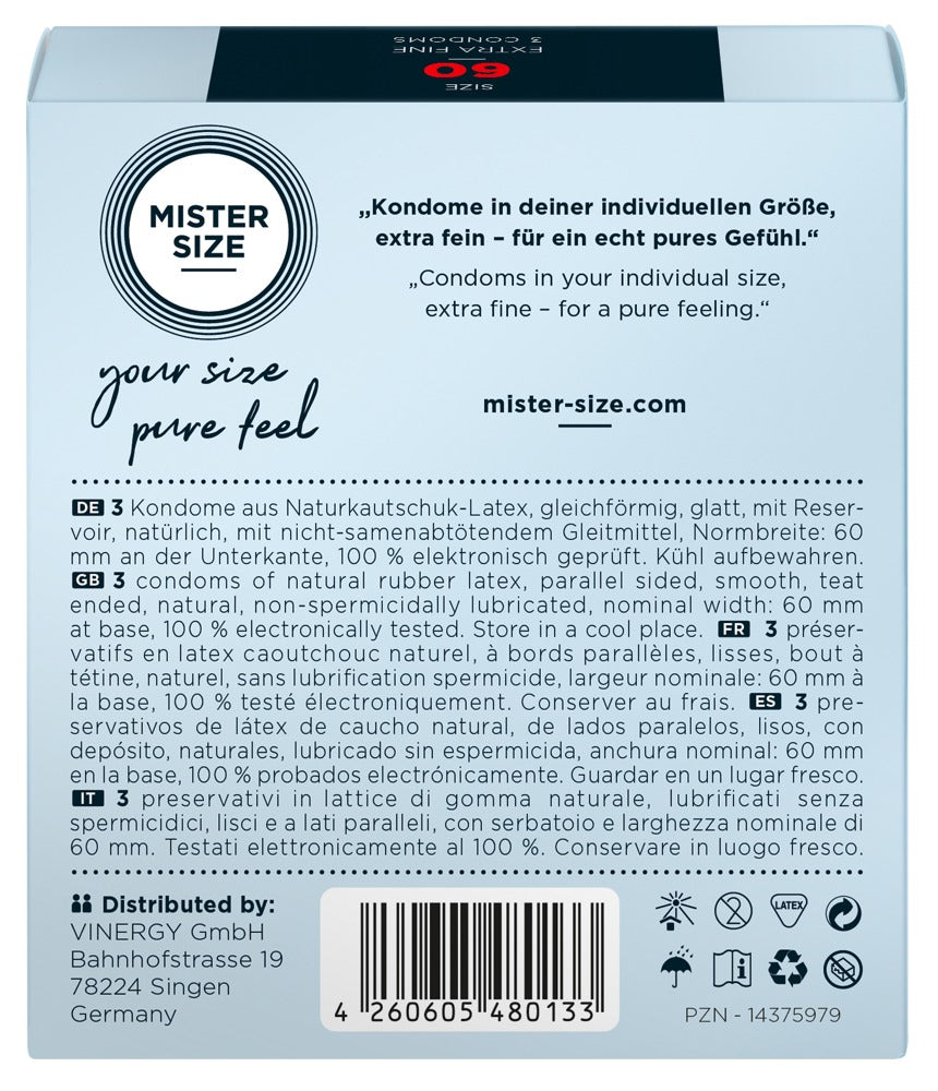 Preservativi Mister Size 60mm - 3 PZ