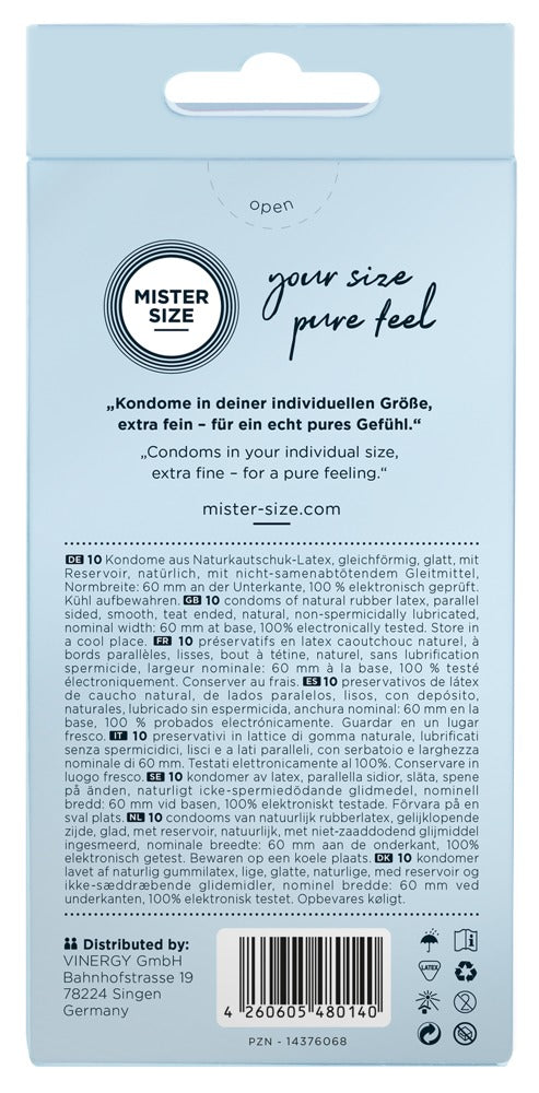 Preservativi Mister Size 60mm - 10 PZ