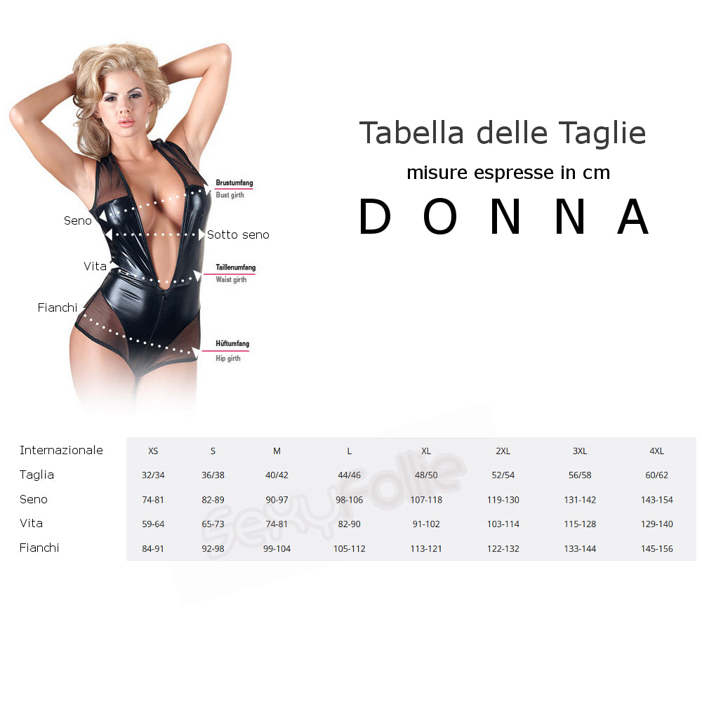 Body Cameriera a Rete con Grembiule e Reggicalze