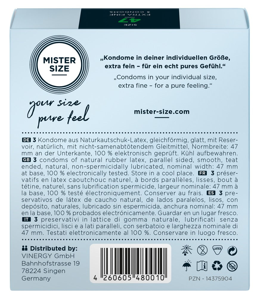 Preservativi Mister Size 47 mm – 3 PZ