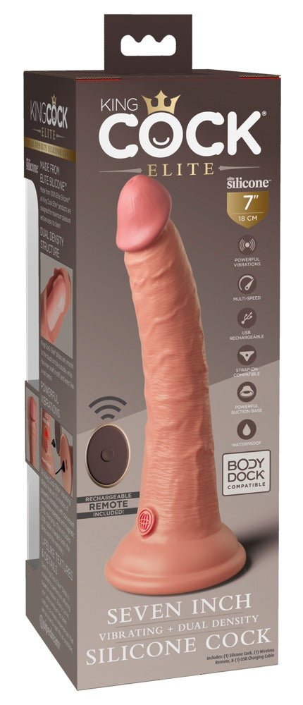 7" Vibrating Dual Density Silicone Cock