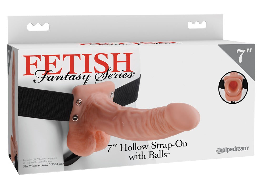 7" Hollow Strap-on with Balls Light