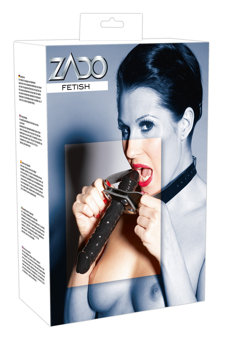 Gag Bavaglio in Pelle con Fallo Interno ed esterno