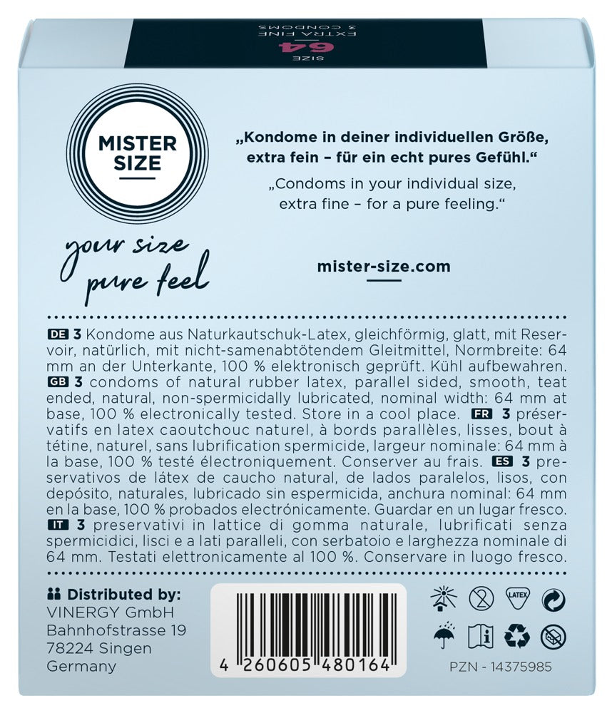 Preservativi Mister Size 64mm - 3 PZ