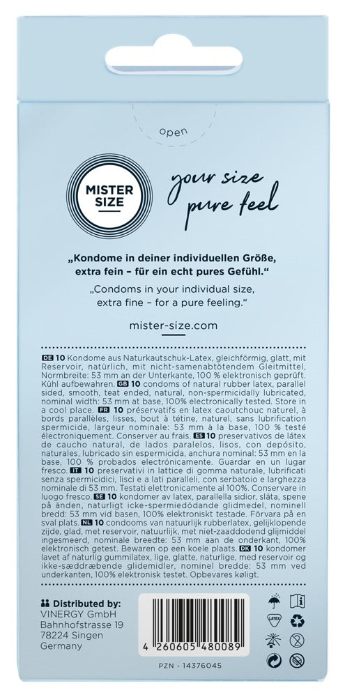 Preservativi Mister Size 53mm - 10 PZ