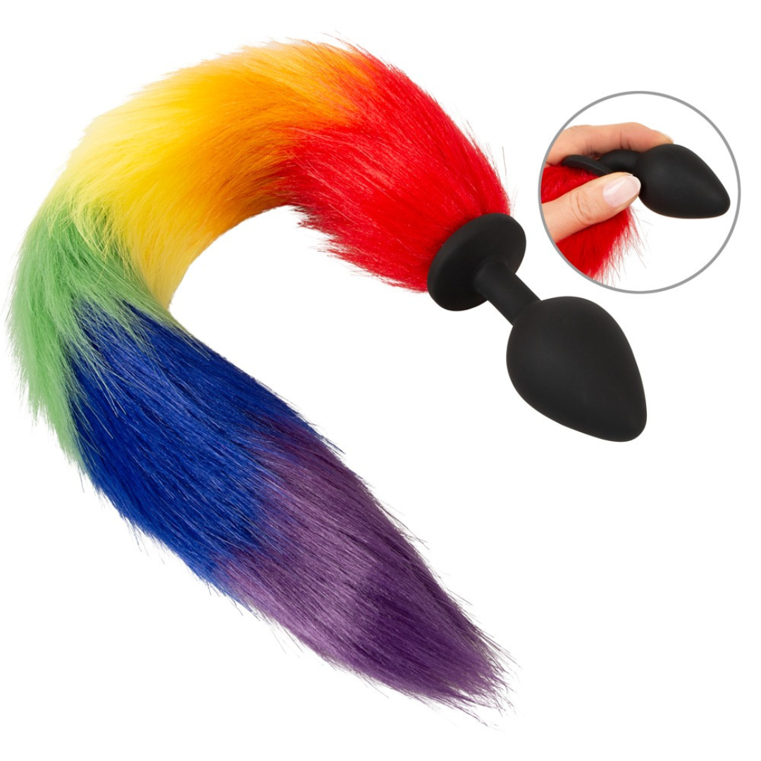Fluffy long tail Rainbow - Plug anale con coda arcobaleno | divertity Fluffy long tail Rainbow - Plug anale con coda arcobaleno | divertity