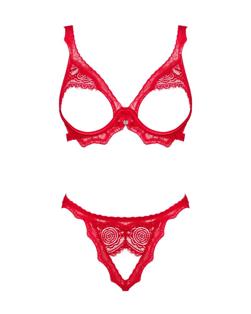 Completino aperto in pizzo rosso Bergamore