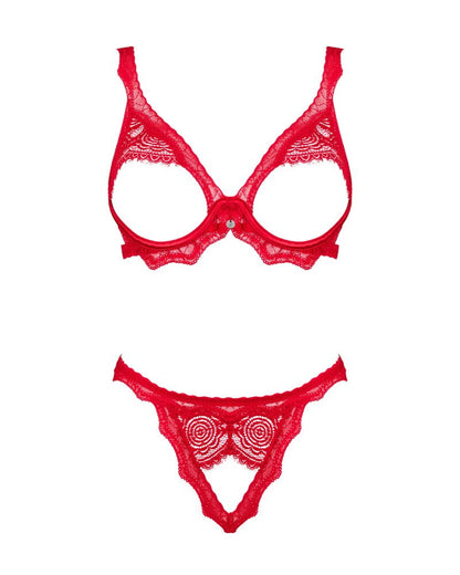 Completino aperto in pizzo rosso Bergamore