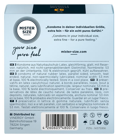 Preservativi Mister Size 53mm - 3 PZ