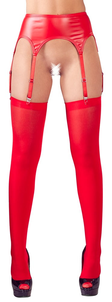 Set Reggicalze e Calze Rosso