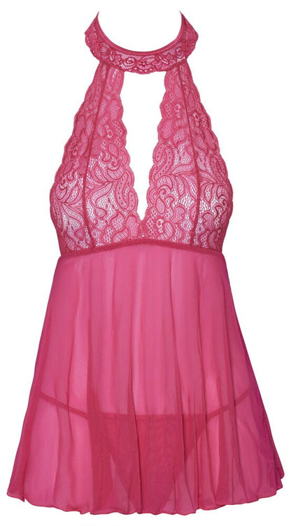 Babydoll Rosa con Top in pizzo