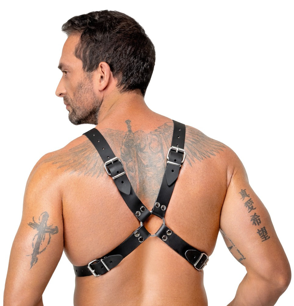 Harness Torace ad X in Vera Pelle