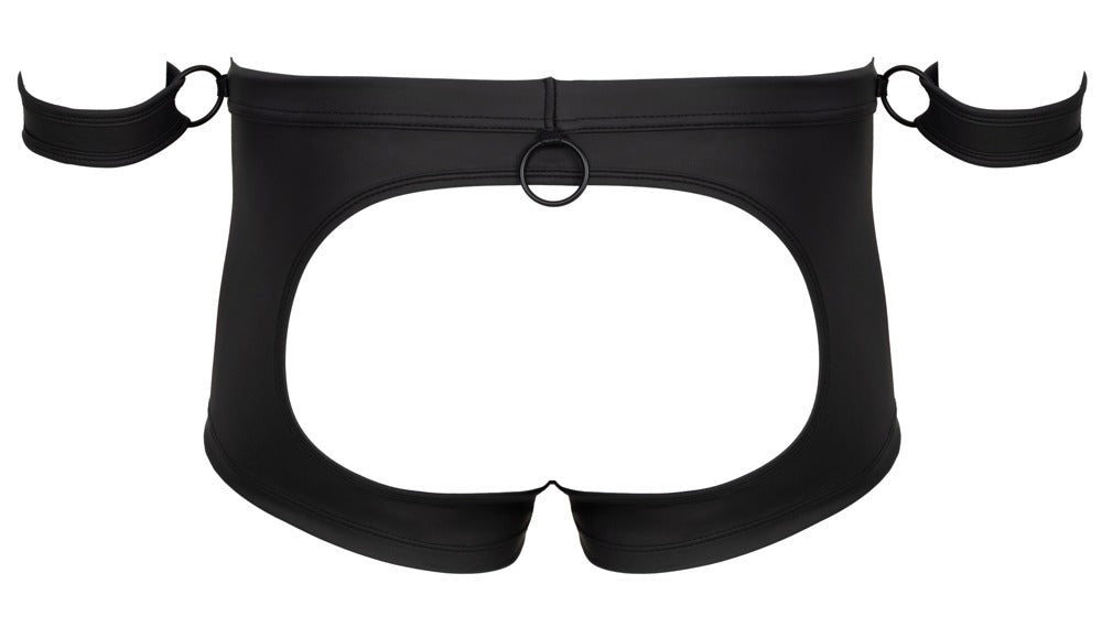 Boxer Nero con Manette e Apertura Posteriore