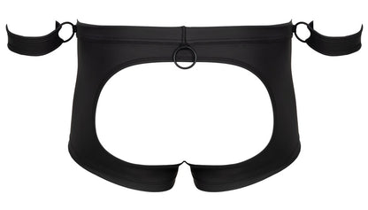 Boxer Nero con Manette e Apertura Posteriore