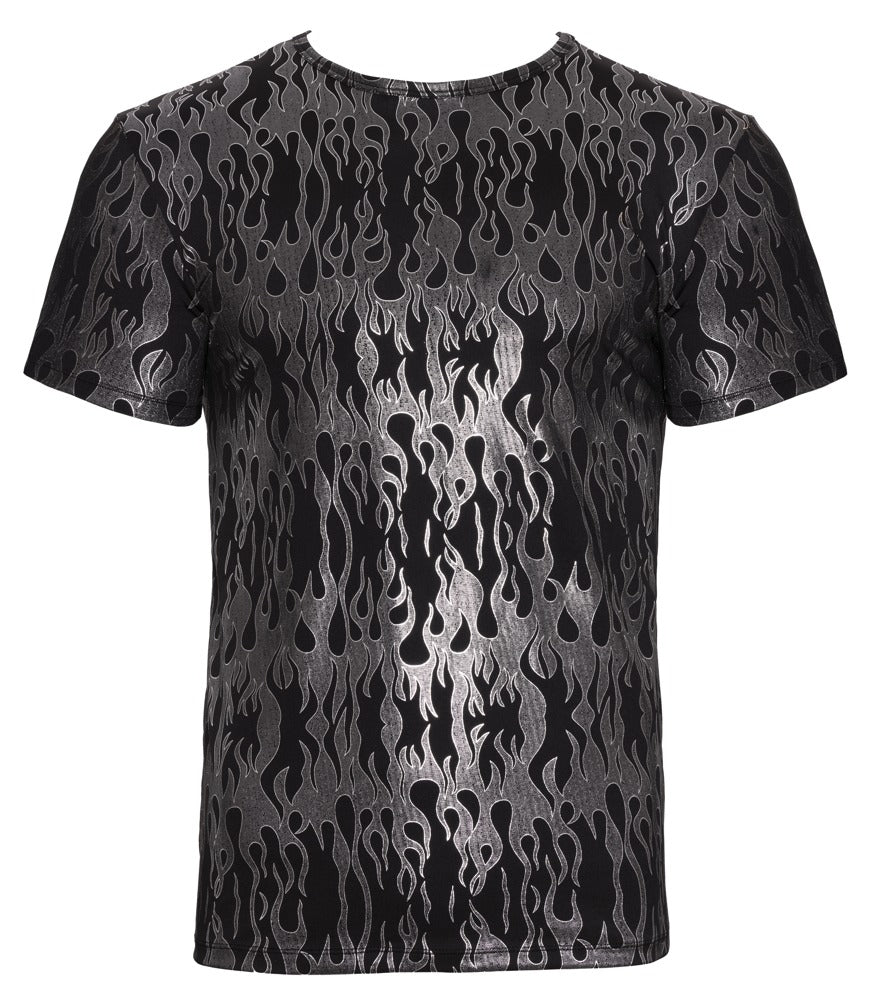 Maglia Nero Argento Effetto Fiamma