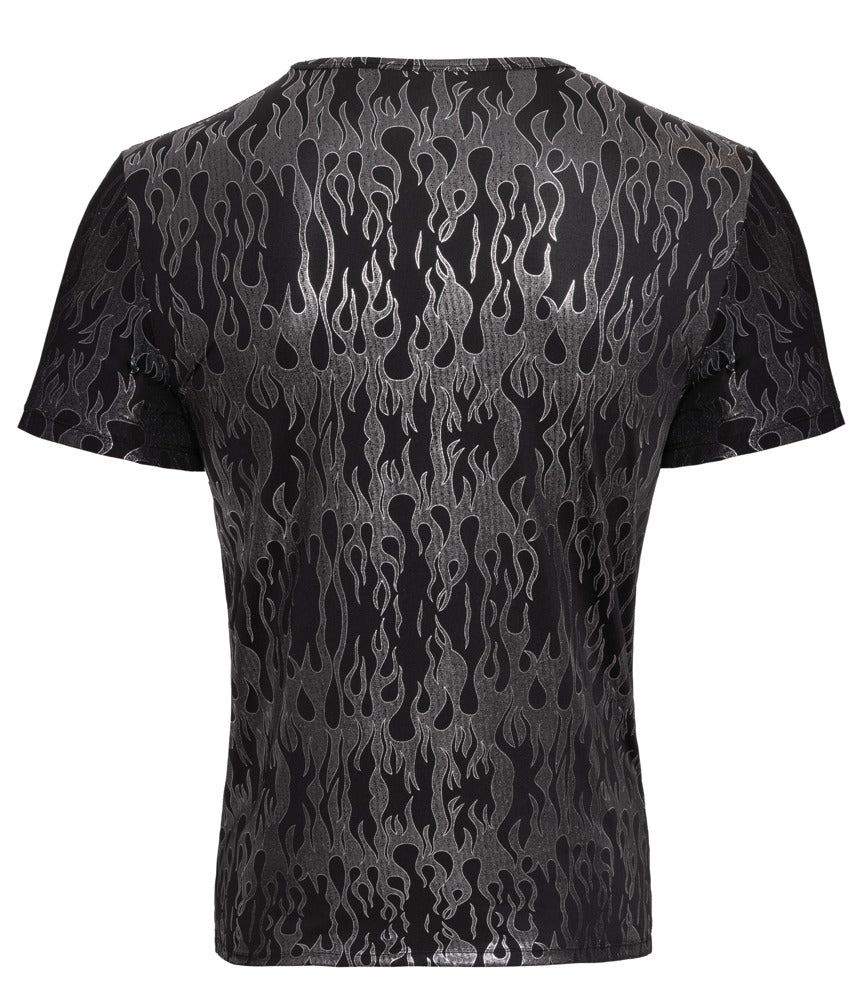 Maglia Nero Argento Effetto Fiamma