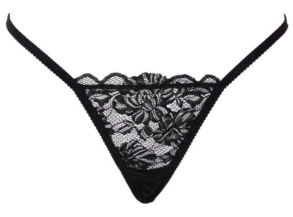 String Nero con Gioiello di Strass sul Retro