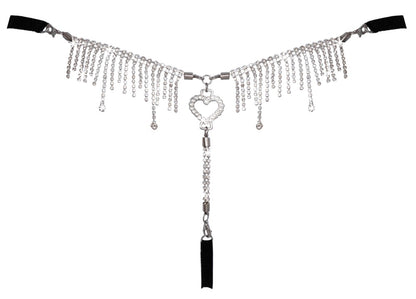 String Nero con Gioiello di Strass sul Retro