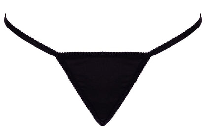 String Nero con Decorazione Triangolare di Strass