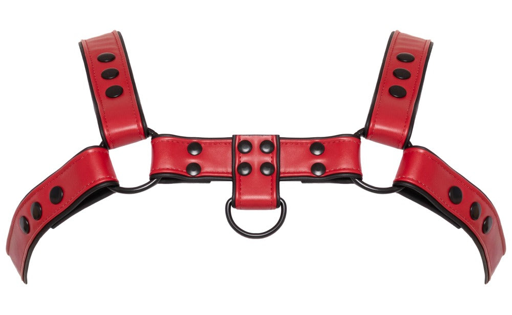 Harness Toracico in Ecopelle Rosso con Anelli