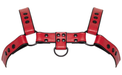 Harness Toracico in Ecopelle Rosso con Anelli