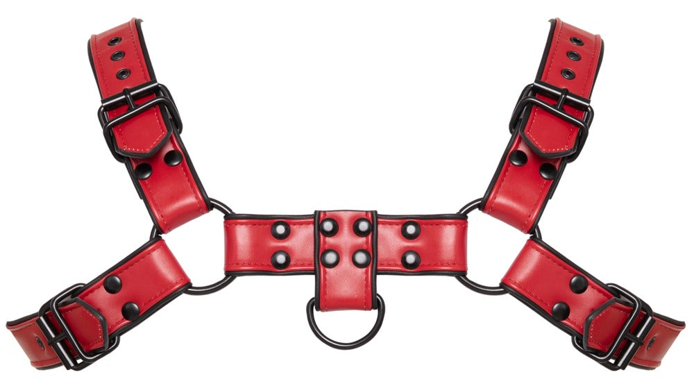 Harness Toracico in Ecopelle Rosso con Anelli