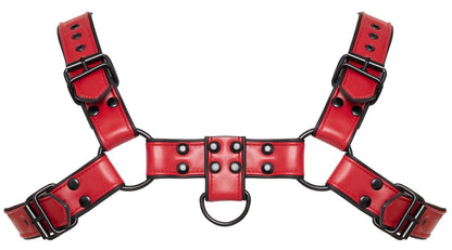 Harness Toracico in Ecopelle Rosso con Anelli