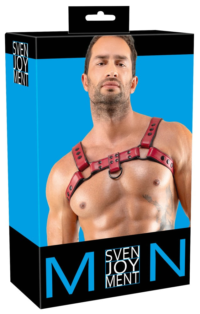 Harness Toracico in Ecopelle Rosso con Anelli
