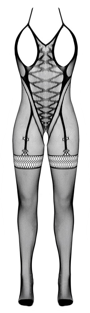 Bodystocking lavorata con seno scoperto