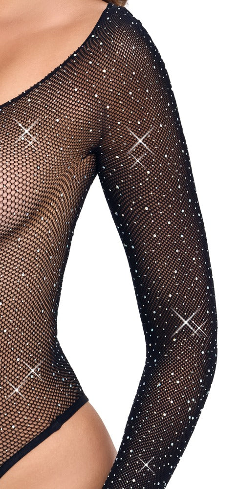 Body manica lunga con Strass