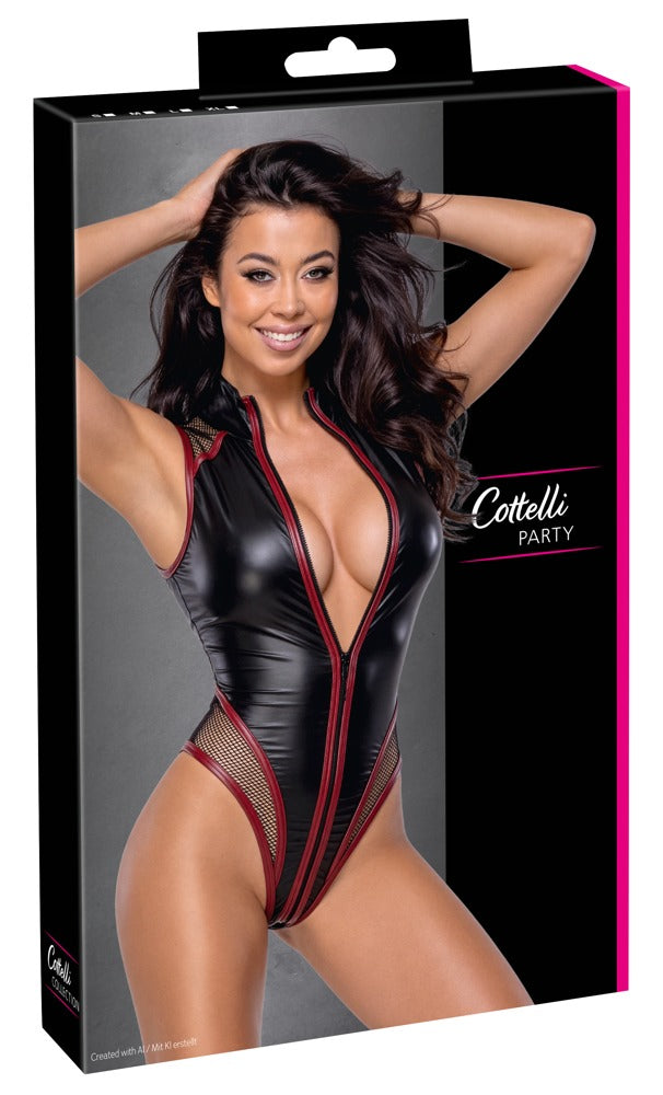 Body Rete e Similpelle con Zip