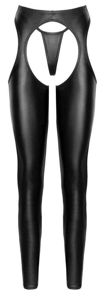 Leggings aperti e string nero