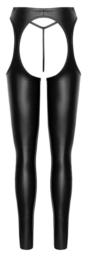 Leggings aperti e string nero