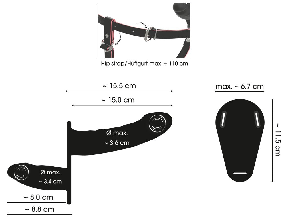 Strap-On Doppio con Telecomando