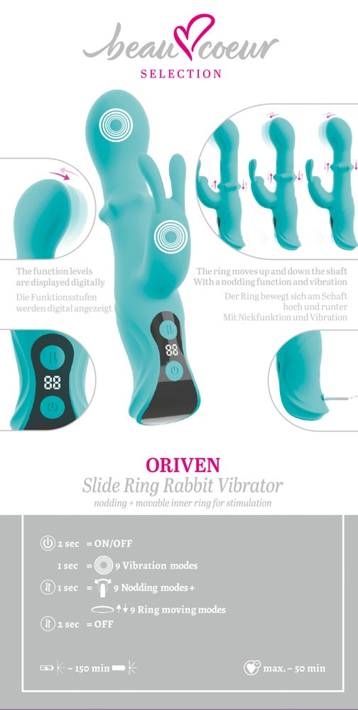 Vibratore Rabbit con Slide Ring - Oriven