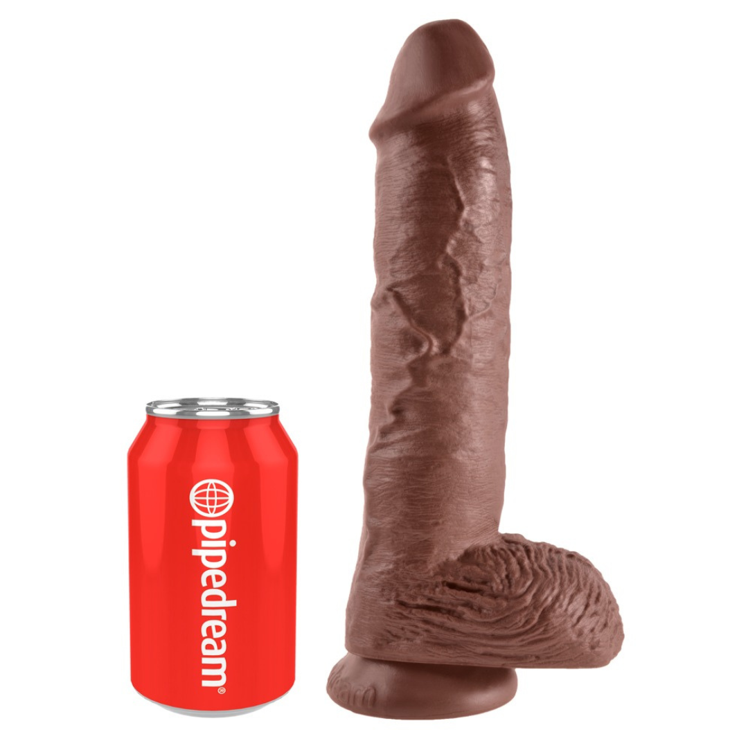 10" Cock with Balls Brown