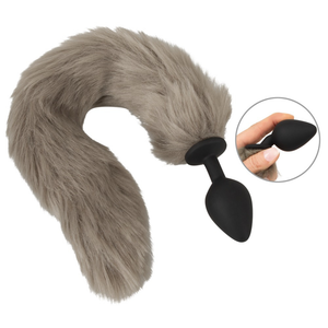 Fluffy long tail Grey